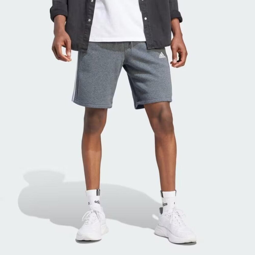 adidas Men's Essentials Fleece 3-Stripes Shorts Gray X-Large Tall - Picture 6 of 6